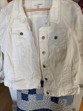 LOFT White Denim Jean Jacket